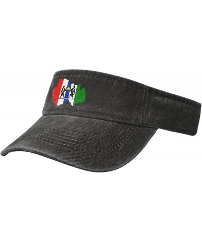 Flag Map of Novosibirsk Oblast Sun Visor Hats for Women Men Sun Hat Vintage Golf Hat Adjustable Baseball Cap Black $12.38 Visors