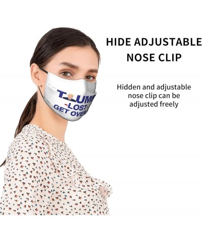 Face Mask Trump Lost Get Over It Dust Mask Breathable Adjustable Reusable Windproof Cover Black $9.34 Balaclavas