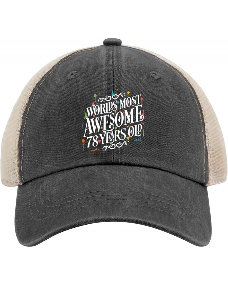 Hats for Women World's Most Awesome 78 Years Old Cowgirl Hats Women Travel hat Gifts for Grandpa Baseball Hats Suitable for A...