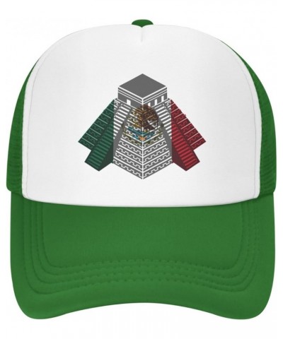 Mayan Travel Temple Mexico Flag Mesh Baseball Cap Hat for Men Women Green $10.91 Baseball Caps