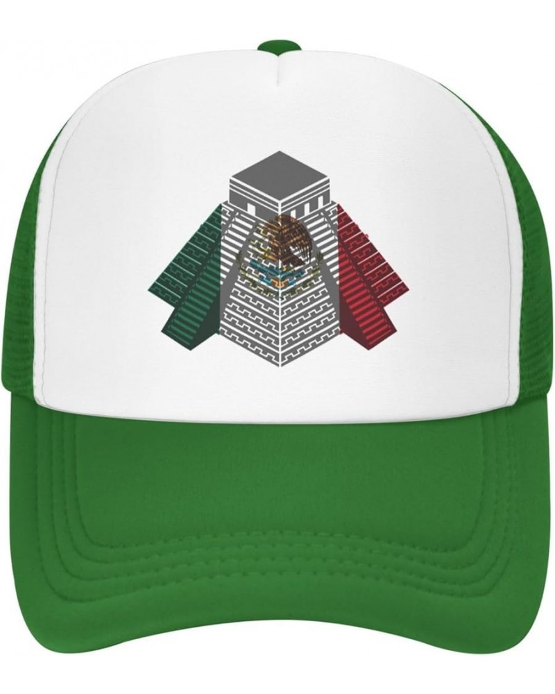 Mayan Travel Temple Mexico Flag Mesh Baseball Cap Hat for Men Women Green $10.91 Baseball Caps