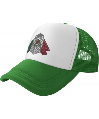 Mayan Travel Temple Mexico Flag Mesh Baseball Cap Hat for Men Women Green $10.91 Baseball Caps