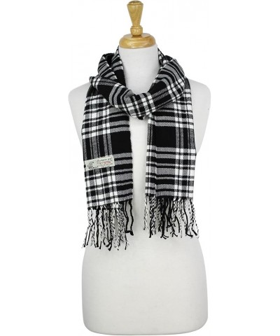 Soft & Warm Tartan Plaid Check Cashmere Feel Scarf, Winter Scarf For Men Women Plaid Blk/Wht 63 $8.69 Scarves