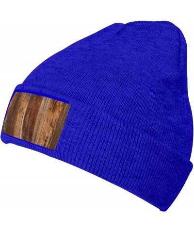 Brown Wooden Print Knitted Hat Daily Soft, Warm Hat,Adult Beanie Hat, Elastic Brimless Cap Doudou Hat Blue $11.44 Skullies & ...