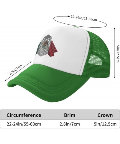 Mayan Travel Temple Mexico Flag Mesh Baseball Cap Hat for Men Women Green $10.91 Baseball Caps