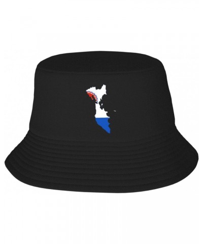 Flag Map of Kamchatka Krai Bucket Hat for Men Women Outdoor Summer Beach Travel Fishing Cap Black $13.75 Bucket Hats