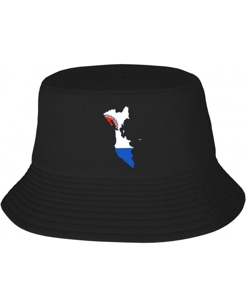 Flag Map of Kamchatka Krai Bucket Hat for Men Women Outdoor Summer Beach Travel Fishing Cap Black $13.75 Bucket Hats