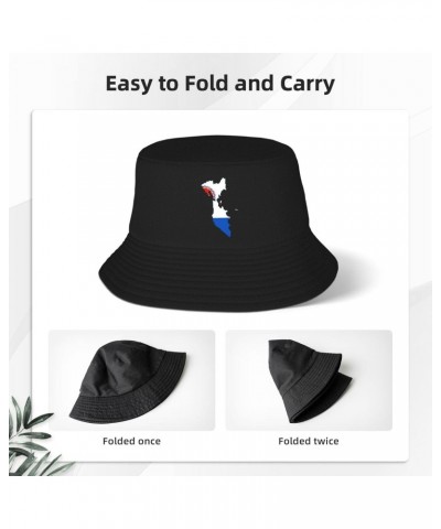 Flag Map of Kamchatka Krai Bucket Hat for Men Women Outdoor Summer Beach Travel Fishing Cap Black $13.75 Bucket Hats