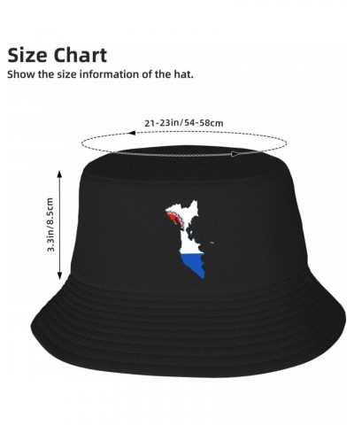 Flag Map of Kamchatka Krai Bucket Hat for Men Women Outdoor Summer Beach Travel Fishing Cap Black $13.75 Bucket Hats