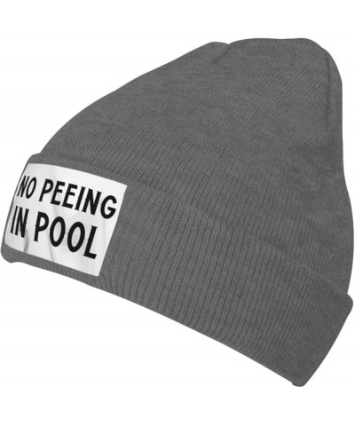 No Peeing in Pool Winter Beanie Hats for Men Women,Warm Cozy Knitted Cuffed Skull Cap Deep Heather $9.22 Skullies & Beanies