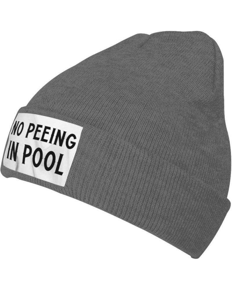 No Peeing in Pool Winter Beanie Hats for Men Women,Warm Cozy Knitted Cuffed Skull Cap Deep Heather $9.22 Skullies & Beanies