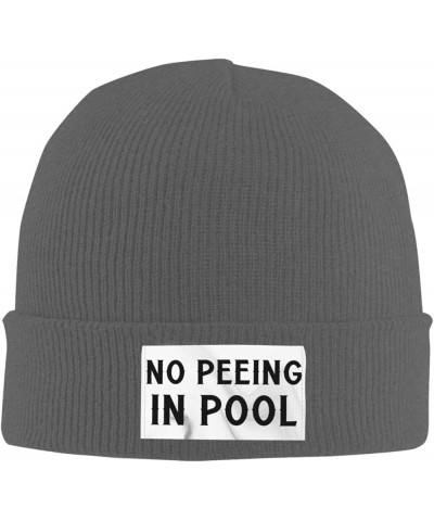 No Peeing in Pool Winter Beanie Hats for Men Women,Warm Cozy Knitted Cuffed Skull Cap Deep Heather $9.22 Skullies & Beanies