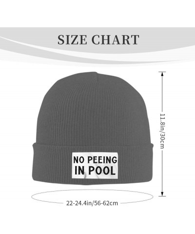 No Peeing in Pool Winter Beanie Hats for Men Women,Warm Cozy Knitted Cuffed Skull Cap Deep Heather $9.22 Skullies & Beanies