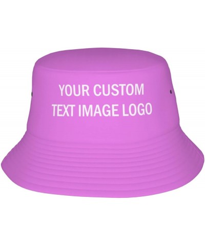 Custom Bucket Hats, Personalized Bucket Hat, Custom Summer Hats for Men Women, Reversible Beach Sun Cap Customized Hat Violet...