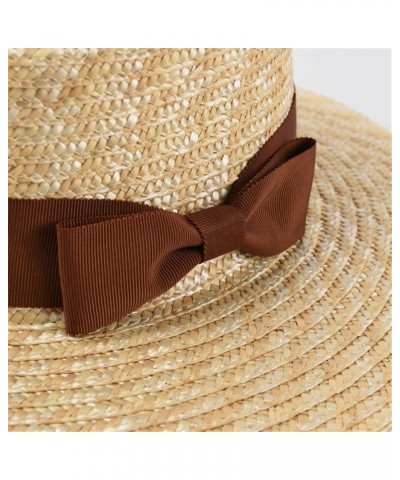 Vacation Beach Hats for Women Bow Straw Hat Summer UV Protection Sun Hats Ladies Party Hats Black $23.28 Sun Hats