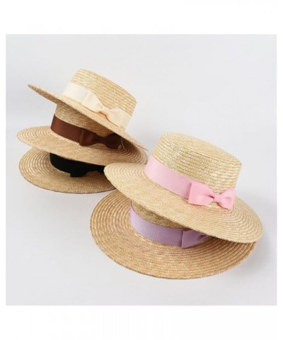 Vacation Beach Hats for Women Bow Straw Hat Summer UV Protection Sun Hats Ladies Party Hats Black $23.28 Sun Hats