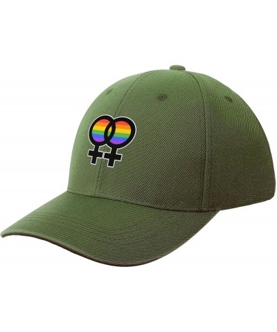 Lesbian Symbol Baseball Cap Adjustable Dad Hats Classic Trucker Low Profile Hat for Men Women Army Green-color $16.02 Basebal...