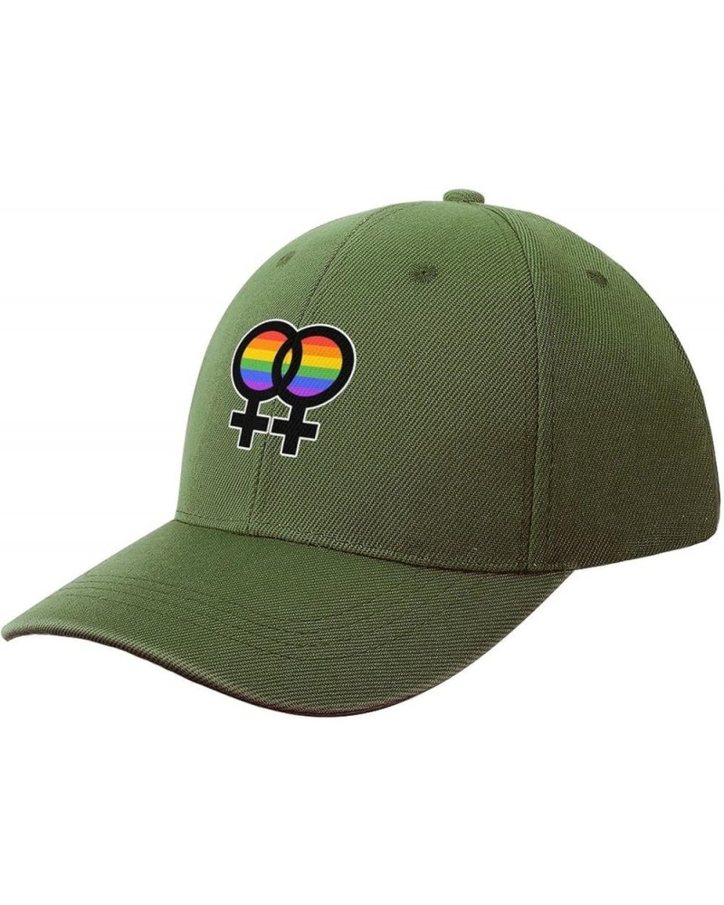 Lesbian Symbol Baseball Cap Adjustable Dad Hats Classic Trucker Low Profile Hat for Men Women Army Green-color $16.02 Basebal...