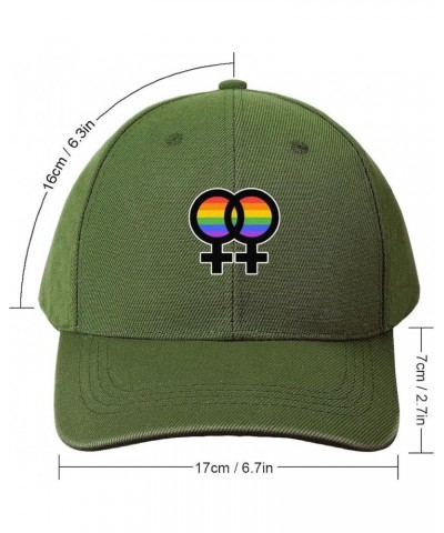 Lesbian Symbol Baseball Cap Adjustable Dad Hats Classic Trucker Low Profile Hat for Men Women Army Green-color $16.02 Basebal...