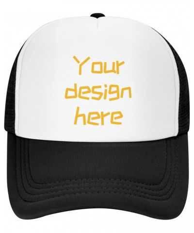 Custom Hats Custom Hat Design Your Own Text/Logo Trucker Hat Baseball Cap Casual Unisex Adjustable Hip-Hop Style Cap Black $8...