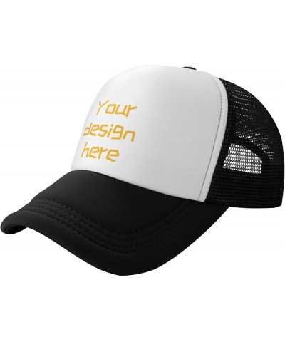 Custom Hats Custom Hat Design Your Own Text/Logo Trucker Hat Baseball Cap Casual Unisex Adjustable Hip-Hop Style Cap Black $8...