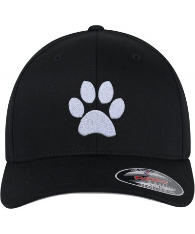 Flexfit Dog Paw Embroidered Baseball Cap Cute Puppy Black Large-X-Large Black $17.69 Baseball Caps