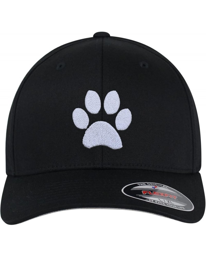 Flexfit Dog Paw Embroidered Baseball Cap Cute Puppy Black Large-X-Large Black $17.69 Baseball Caps