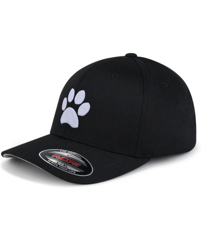 Flexfit Dog Paw Embroidered Baseball Cap Cute Puppy Black Large-X-Large Black $17.69 Baseball Caps