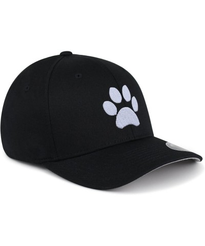 Flexfit Dog Paw Embroidered Baseball Cap Cute Puppy Black Large-X-Large Black $17.69 Baseball Caps