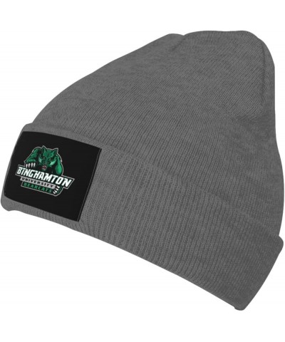 Binghamton University Logo Classic Warm Winter Knit Cap Fleece Lined Beanie Hat Deep Heather $12.13 Skullies & Beanies