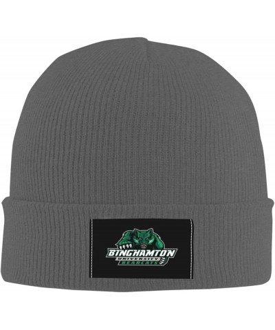 Binghamton University Logo Classic Warm Winter Knit Cap Fleece Lined Beanie Hat Deep Heather $12.13 Skullies & Beanies