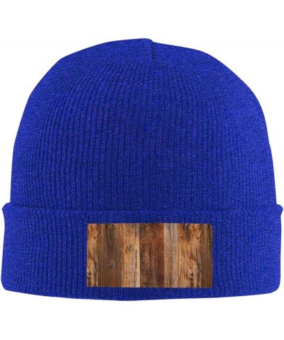 Brown Wooden Print Knitted Hat Daily Soft, Warm Hat,Adult Beanie Hat, Elastic Brimless Cap Doudou Hat Blue $11.44 Skullies & ...