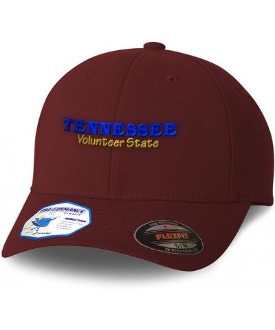 Flexfit Hats for Men & Women Tennessee Volunteer State Style B Polyester Dad Hat Baseball Cap Burgundy $15.83 Baseball Caps