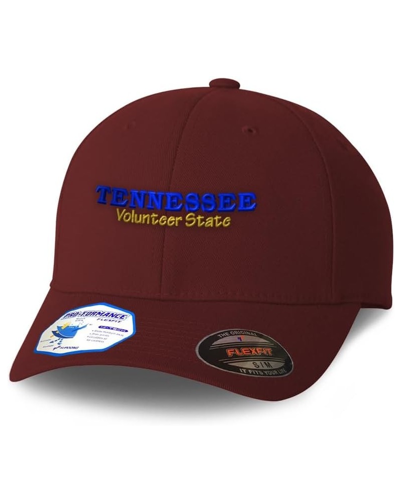 Flexfit Hats for Men & Women Tennessee Volunteer State Style B Polyester Dad Hat Baseball Cap Burgundy $15.83 Baseball Caps