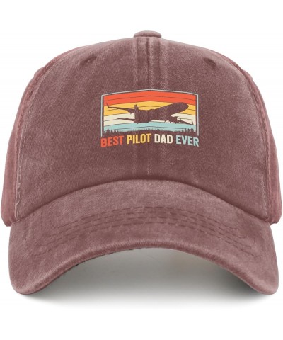 Best Pilot Dad Ever Cool Pilot Aviation Airplane Flying Caps Fish Hat Pigment Black Trucker Hat Men Gifts for Wine Red $9.87 ...