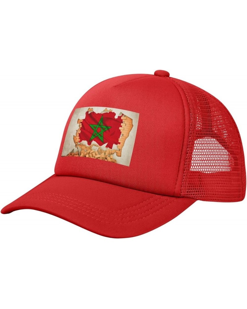 Dad Hat/Cap Mesh Baseball Cap Adjustable Trucker Hat Unisex Red $12.52 Baseball Caps