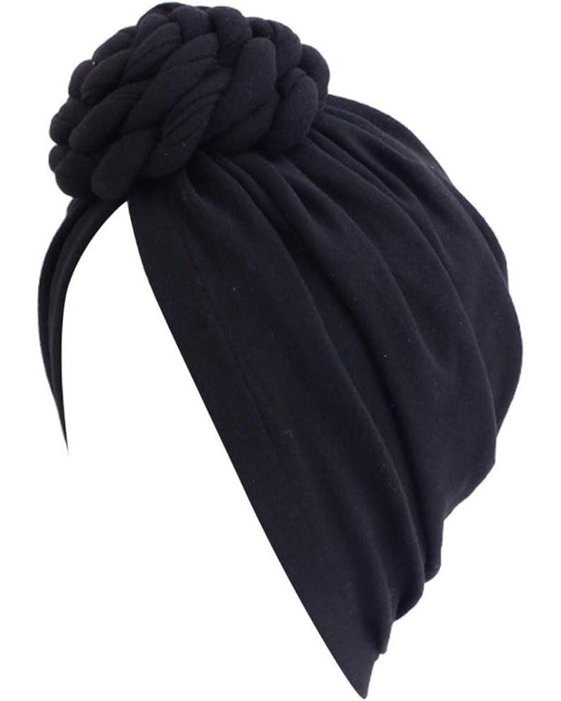 Stretch Turban Hats for Women Stretch Turbans Head Beanie Cover Caps Fashion Plain Turban Hair Scarf Scarves Black $7.49 Skul...