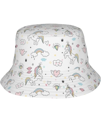 Unicorns Bucket Hats Fashion Sun Cap Packable Outdoor Fisherman Hat for Women and Men Unicorns14 $9.51 Bucket Hats