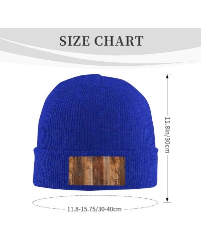 Brown Wooden Print Knitted Hat Daily Soft, Warm Hat,Adult Beanie Hat, Elastic Brimless Cap Doudou Hat Blue $11.44 Skullies & ...