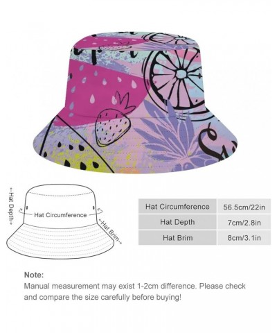 Tropical Palm Leaf Bucket Hat for Men UV Protection Neon Color Fisherman Sun Hat Full Print Beach Travel Summer Cap Summer Tr...