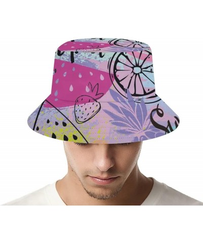 Tropical Palm Leaf Bucket Hat for Men UV Protection Neon Color Fisherman Sun Hat Full Print Beach Travel Summer Cap Summer Tr...