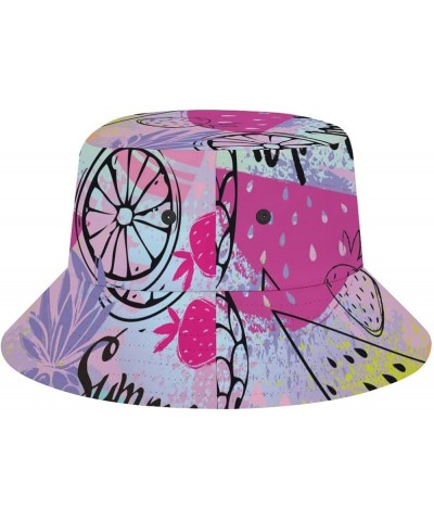 Tropical Palm Leaf Bucket Hat for Men UV Protection Neon Color Fisherman Sun Hat Full Print Beach Travel Summer Cap Summer Tr...