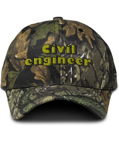 Camo Baseball Cap Civil Engineer Cotton Hunting Dad Hats for Men & Women Forest Tree Green Design Only $12.90 Baseball Caps