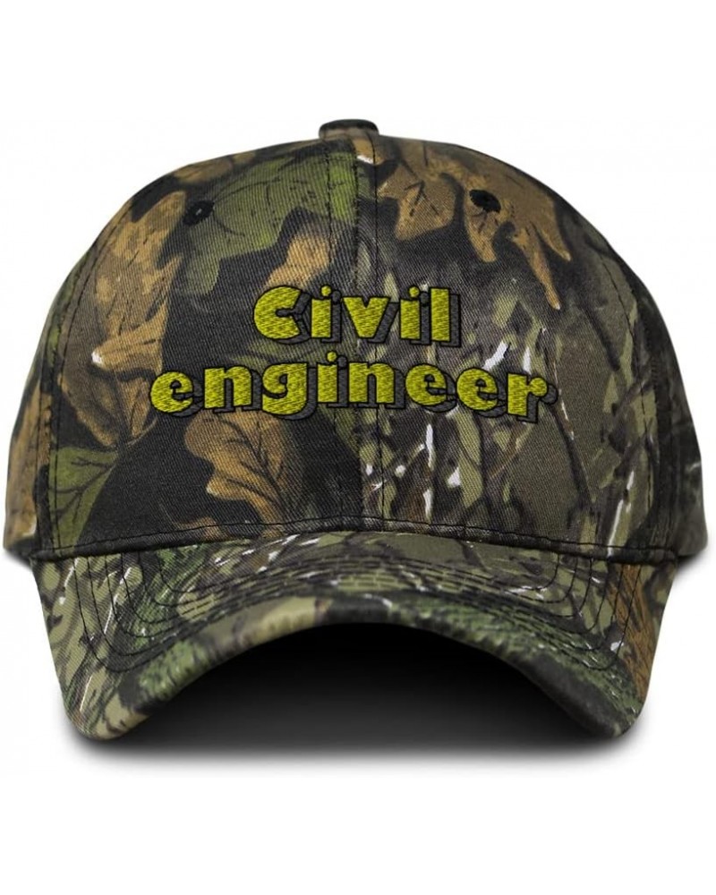 Camo Baseball Cap Civil Engineer Cotton Hunting Dad Hats for Men & Women Forest Tree Green Design Only $12.90 Baseball Caps