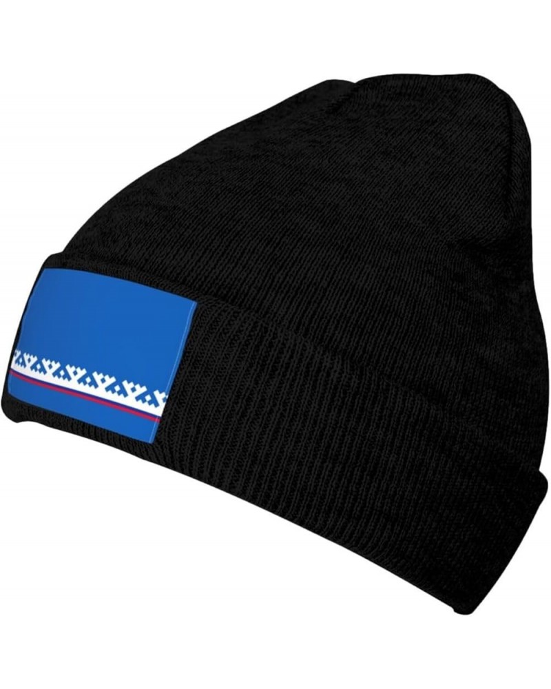 Flag of Yamal-Nenets Autonomous District Beanie Hat for Men Women Knit Skull Cap Warm Hats Black Knitted Caps Black $11.10 Sk...