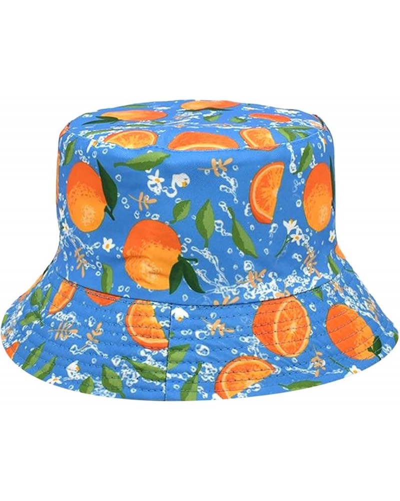 Fruit Pattern Printed Sun Shade Fisherman Hat Outdoor Sun Shade Basin Hat One Has Blue $9.02 Sun Hats