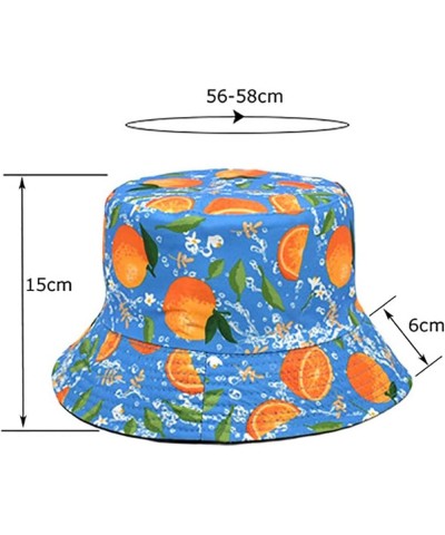 Fruit Pattern Printed Sun Shade Fisherman Hat Outdoor Sun Shade Basin Hat One Has Blue $9.02 Sun Hats