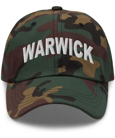 Warwick Rhode Island Hat Warwick RI Cap Embroidered Adjustable Dad Hat Unisex Green Camo $18.00 Baseball Caps