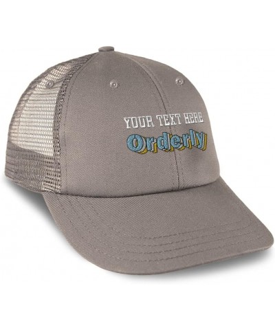 Custom Custom Trucker Hat Baseball Cap Orderly Daily Cotton Activities Dad Hats for Men & Women Grey Personalized Text Here $...