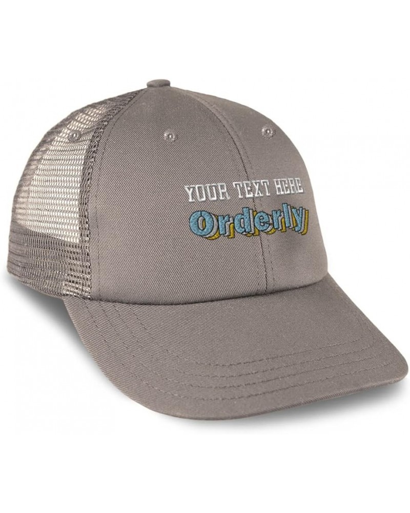 Custom Custom Trucker Hat Baseball Cap Orderly Daily Cotton Activities Dad Hats for Men & Women Grey Personalized Text Here $...